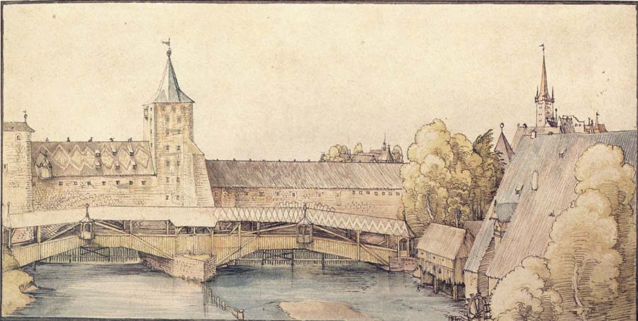 The covered Footbridge at the haller Gate in Nuremberg